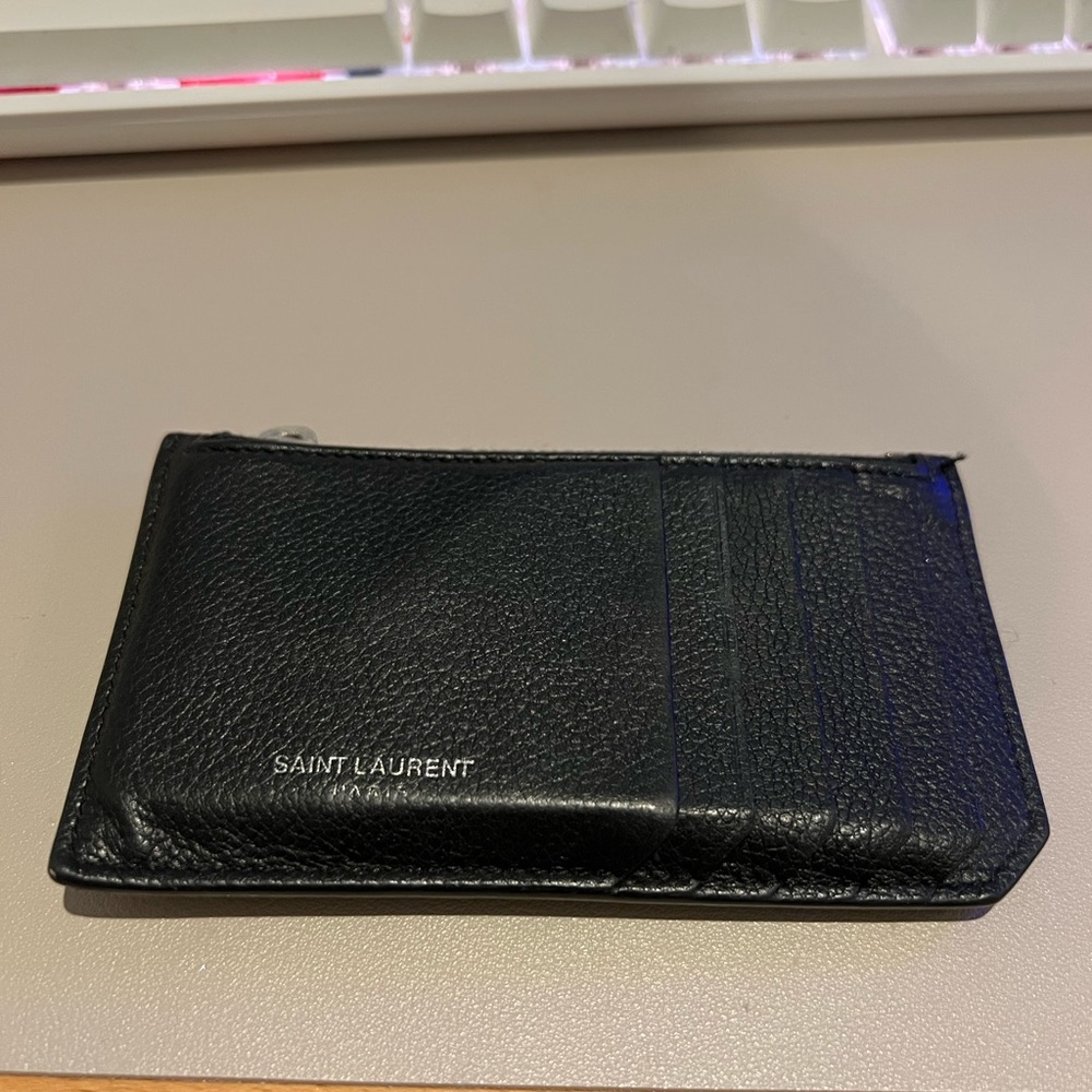 YSL card pouch in black